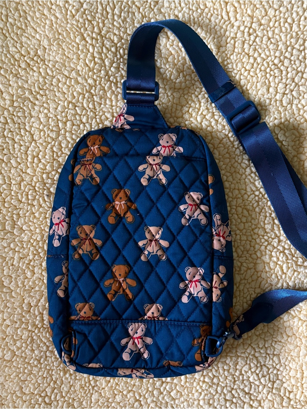 Vera Bradley Navy Quilted Teddy Bear Crossbody Bag - Picture 2 of 3